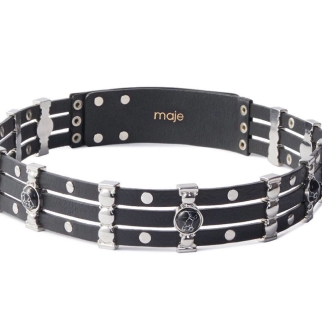 Maje Leather Studded Belt 2 Medium New